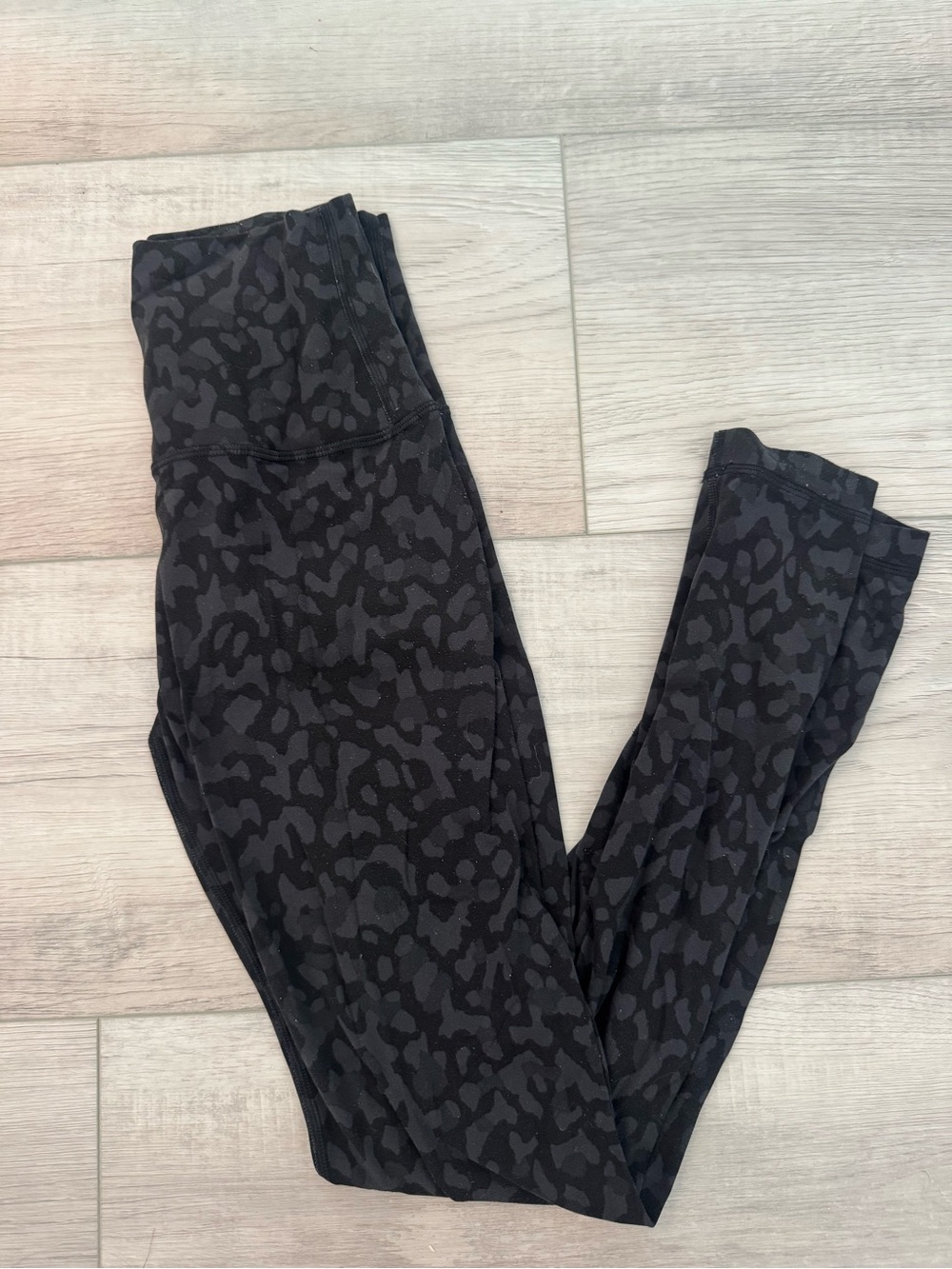 lululemon athletica Black Charcoal Leopard Print High-Rise Leggings